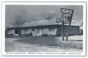 c1930's Melody Lodge Motel Aurora Colorado CO, Dirt Road Vintage Postcard