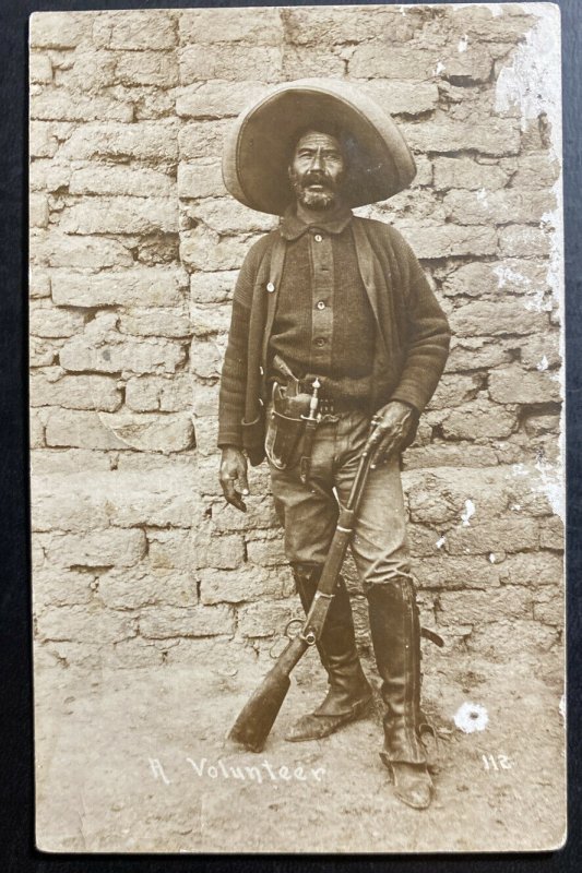 1914 El paso Texas RPPC Real Picture Postcard Cover Revolution Mexican volunteer