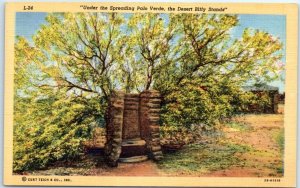 Postcard - Under the Spreading Palo Verde, the Desert Biffy Stands 