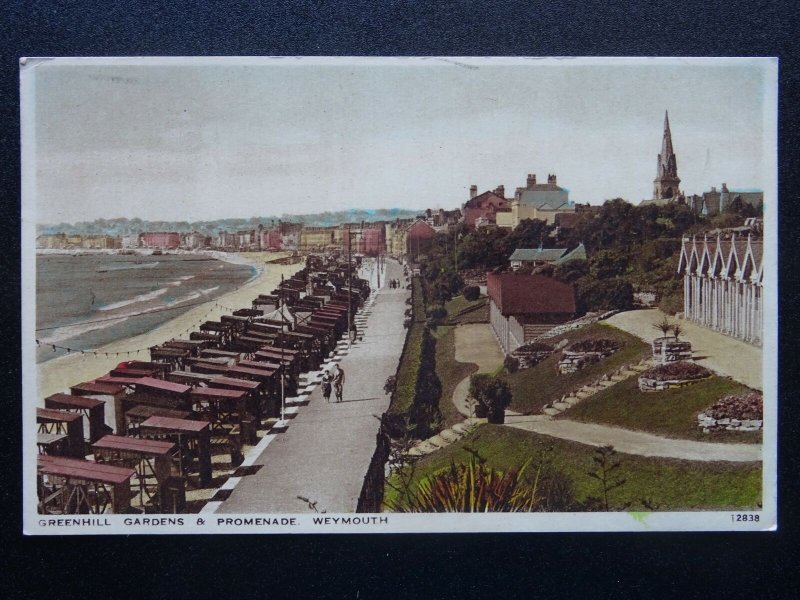 Dorset WEYMOUTH Greenhill Gardens & Promenade c1930's Postcard by J. Salmon