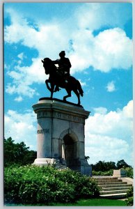 Vtg Houston TX Sam Houston Monument View Hermann Park Postcard