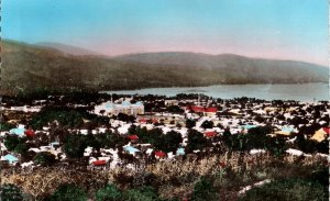 VINTAGE POSTCARD HAND-COLORED REAL PHOTO PANORAMA PORT-AU-PRINCE HAITI c. 1915