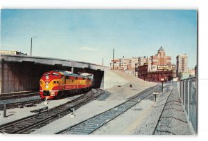 Train Entering Union Station Yards From El Paso Texas TX Vintage Postcard