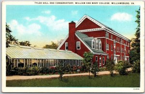 Taylor Hall Conservatory William & Mary College Williamsburg Virginia Postcard