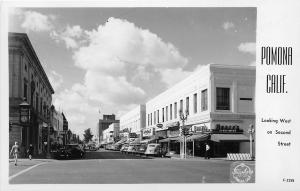 Second Street Cars Pomona California Frasher RPPC real photo postcard