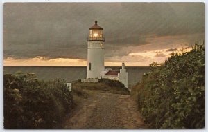 North Head Lighthouse Long Beach Peninsula Washington Vintage Postcard