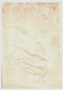 1880s Embossed Victorian Easter Card Bird Nest Eggs & Snake F125