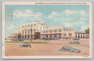 Transportation~S Pacific Lines Grand Central Station Houston TX~Vintage Postcard