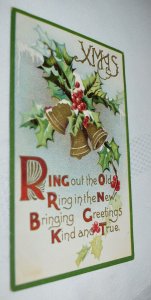 Ring Out the Old Christmas Xmas Bells Postcard