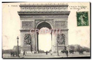 Old Postcard Paris Arc de Triomphe Etoile