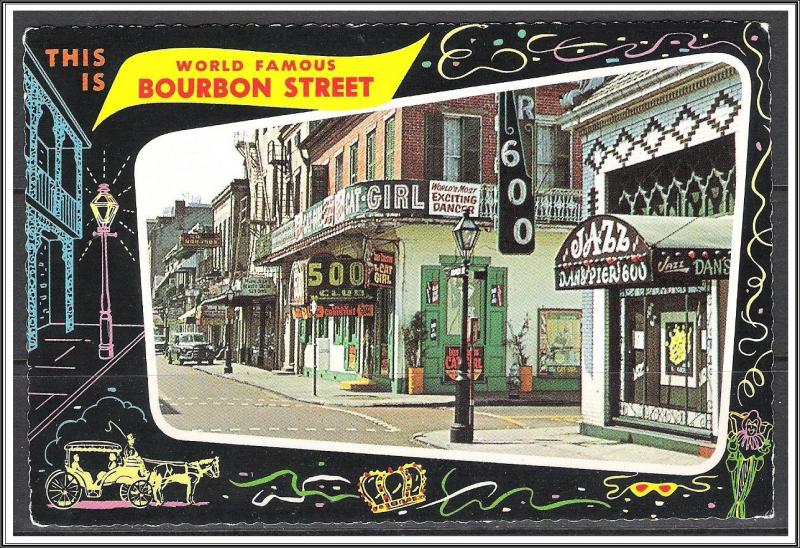 Louisiana, New Orleans Bourbon Street - [LA-012X]