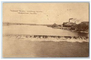 1913 Cedar River Looking North Exterior Building Waterloo Iowa Vintage Postcard