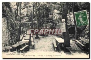 Old Postcard Roquefavour Terrace of the Hermitage and the Source