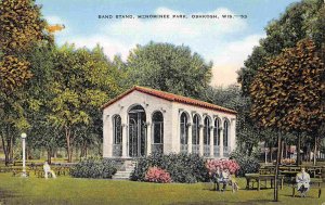 Band Stand Menominee Park Oshkosh Wisconsin linen postcard