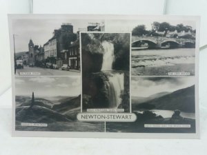 Vintage RP Postcard Newton Stewart Multiview Victoria St Cree Bridge Glen Trool