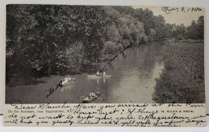 On the Anteitem Near Hagerstown Rowboats 1906 UDB Photo Postcard E1