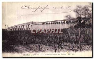 Old Postcard Cubzac Bridges the Viaduct and the Bridge of Pietons