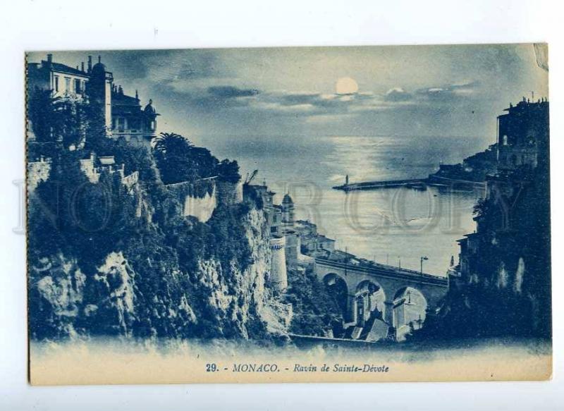 190669 FRANCE MONACO Ravin de Sainte-Devote Vintage MOONLIGHT