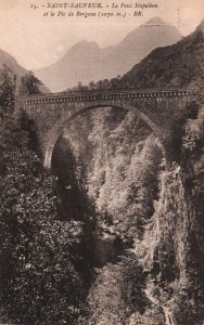 VINTAGE POSTCARD THE NAPOLEONIC BRIDGE AT SAINT SAUVEUR FRANCE c 1920