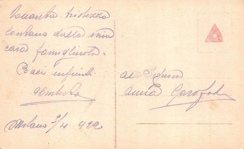 Fashion Woman Posing in Diffuse Dress Holding Roses vintage postcard