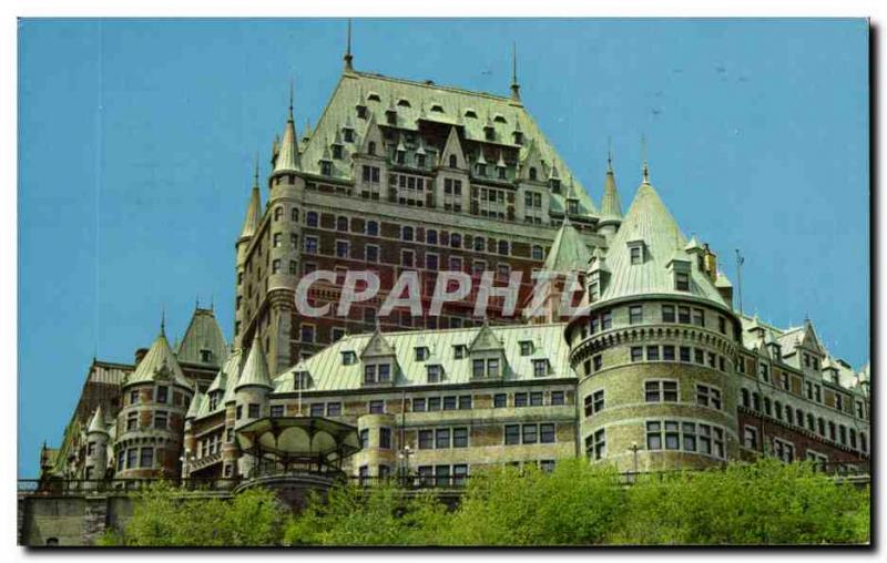 Postcard Old Quebec Canada The hotel Chateau Frontenac overlooking the promen...