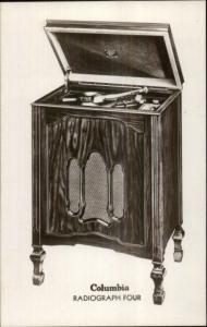 Old Record Player Columbia Radiograph Four Advertising Real Photo Postcard