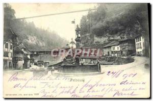 Old Postcard Switzerland Friborg Bowling of Angel Wells