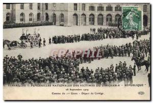 Postcard Old Versailles national Funerals of victims of Airship Barracks Repu...