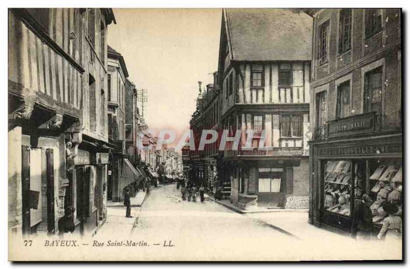 Old Postcard Bayeux Rue Saint Martin