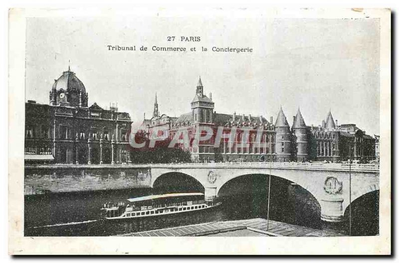 Old Postcard Paris Tribunal traded and the Conciergerie