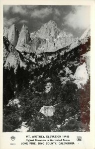 Frashers RPPC F6851 Mt. Whitney Highest Mountain in US, Lone Pine Inyo County CA