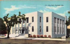 FAIRFIELD ALABAMA CITY HALL~EHLER'S NEWS PUIBLISHED POSTCARD