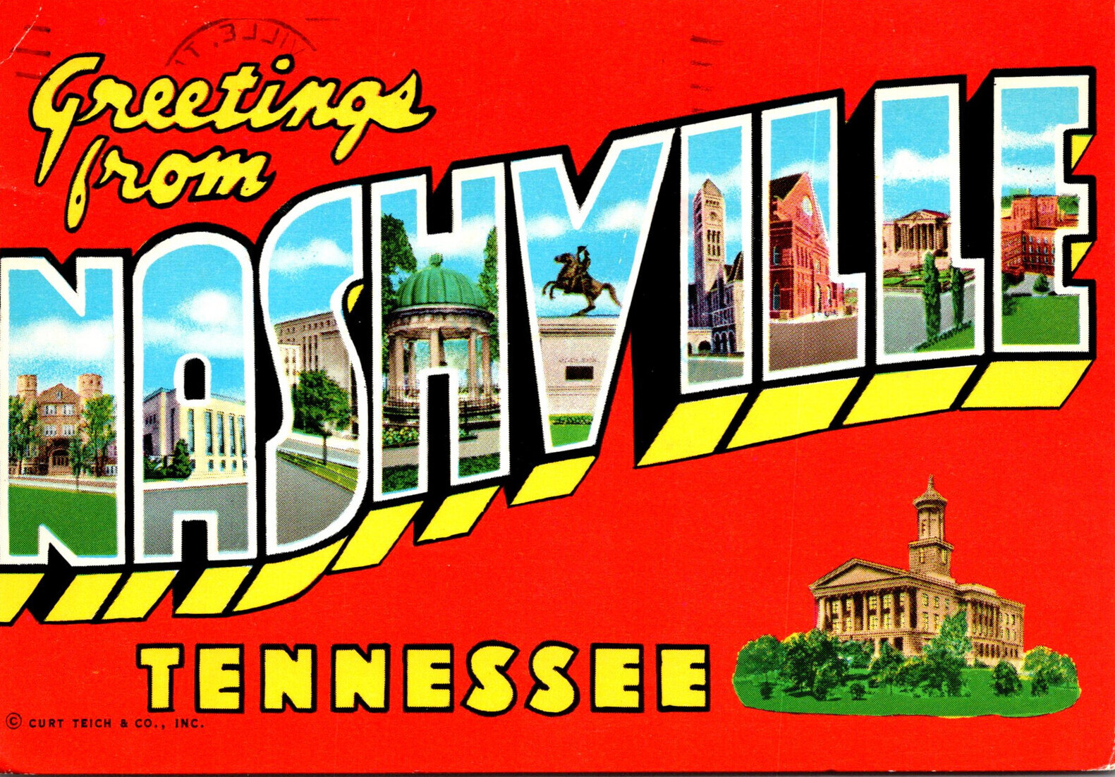 Nashville, Tennessee, Greetings from, Vintage & Antique Postcards 🗺 📷 🎠