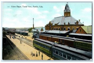 1910 Aerial View Union Depot Track View Pueblo Colorado Posted Vintage Postcard