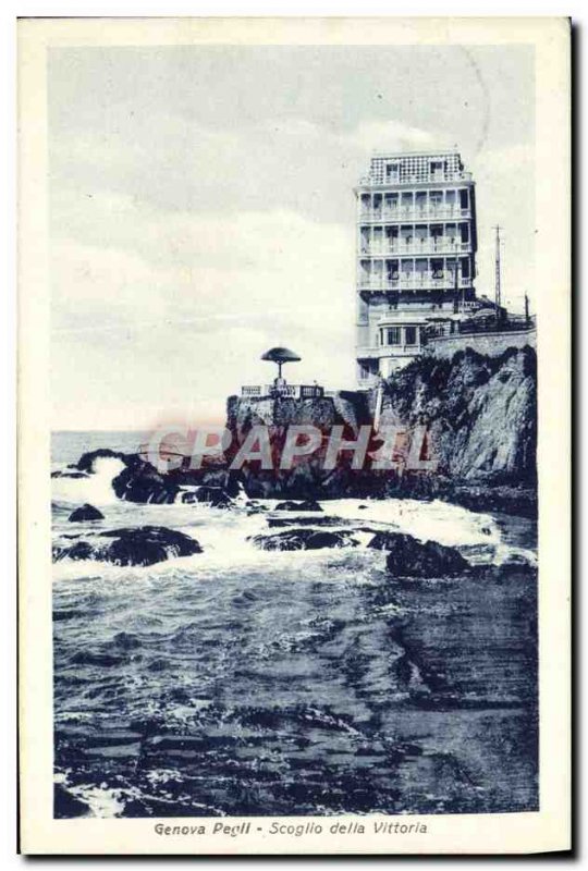 Old Postcard Genova Pegll Scoglio Della Vittoria