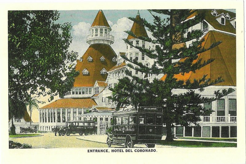 Hotel del Coronado Entrance Reproduced by Coronado Historical Society  4 by 6