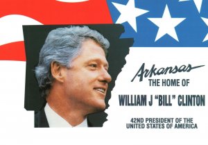 CONTINENTAL SIZE POSTCARD ARKANSAS HOME OF PRESIDENT WILLIAM J BILL CLINTON