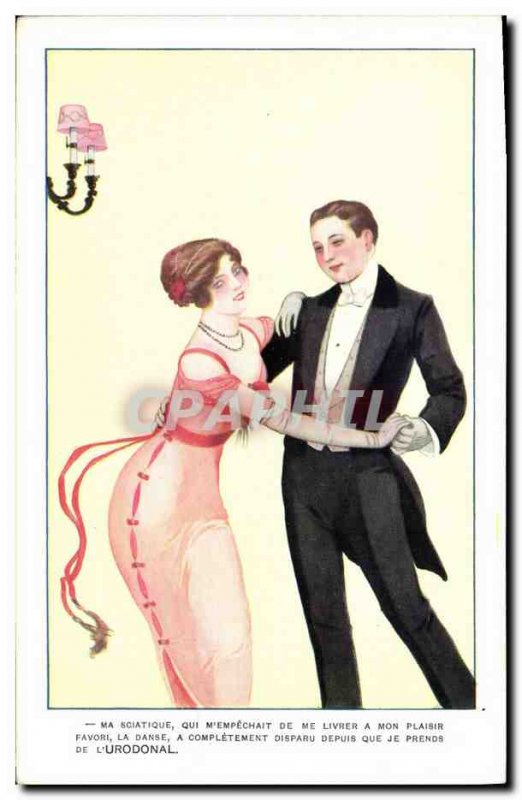 Old Postcard Fantasy Illustrator Sciatica Urodonal Dancing Woman