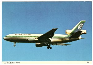 Air New Zealand DC 10 Airplane Postcard