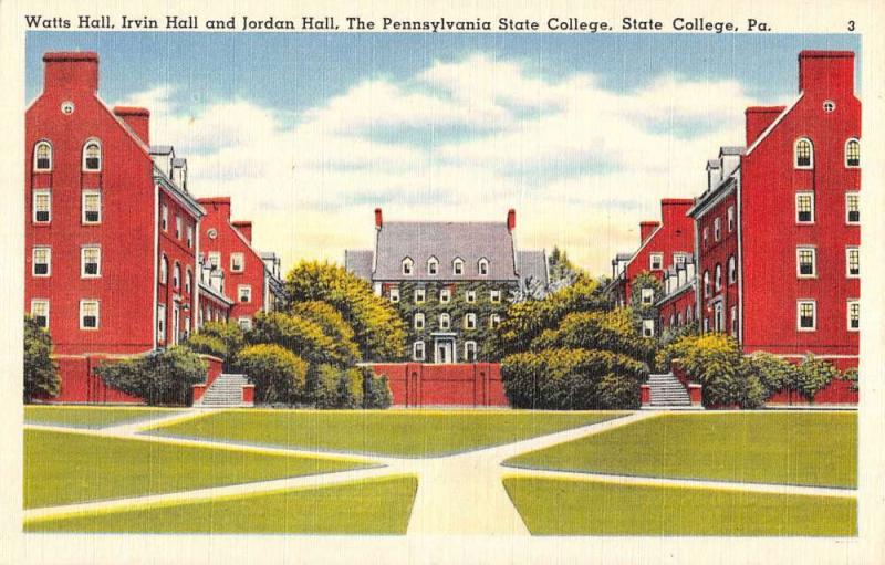 Group Of 6 State College Pennsylvania Campus Antique Postcards K83389