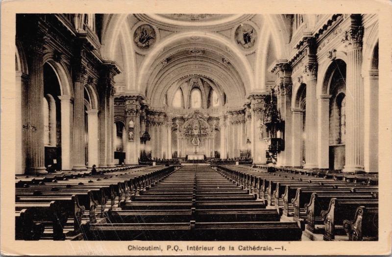 Cathédrale Interieur Chicoutimi Quebec QC Que Church c1939 Vintage Postcard D47