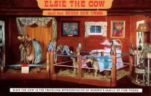 VINTAGE POSTCARD ELSIE THE COW TRAVELLING REP OF BORDEN'S FAMILY OF FINE FOODS