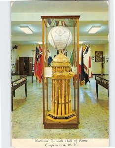 Postcard National Baseball Hall of Fame Trophy Cooperstown New York USA