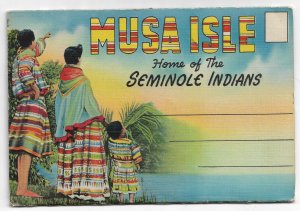 Musa Isle Florida - Home of the Seminoles - Vintage Postcard Folder