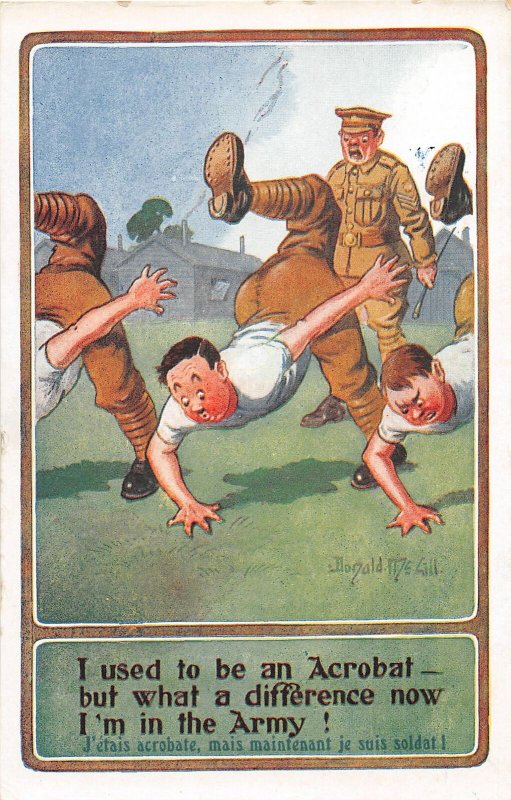 F92/ Artist Signed Postcard c1910 Donald McGill Comic Military Army 15