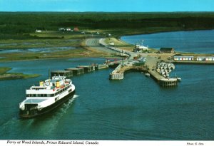 CONTINENTAL SIZE POSTCARD FERRY AT WOOD ISLANDS PRINCE EDWARD ISLAND CANADA