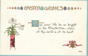 Vintage Postcard Easter Wishes May Your Life Be As Bright As Eastertide Holiday