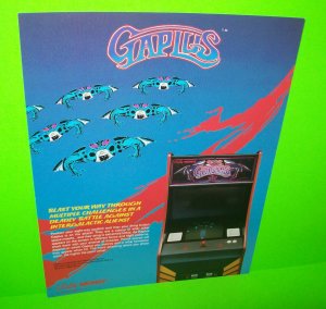 Midway Gaplus Arcade FLYER 1984 Original NOS Video Game Retro Art Print Sheet 