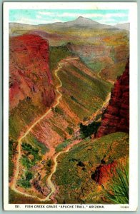 Fish Creek Grade Apache Trail AZ Arizona UNP Unused WB Postcard H12