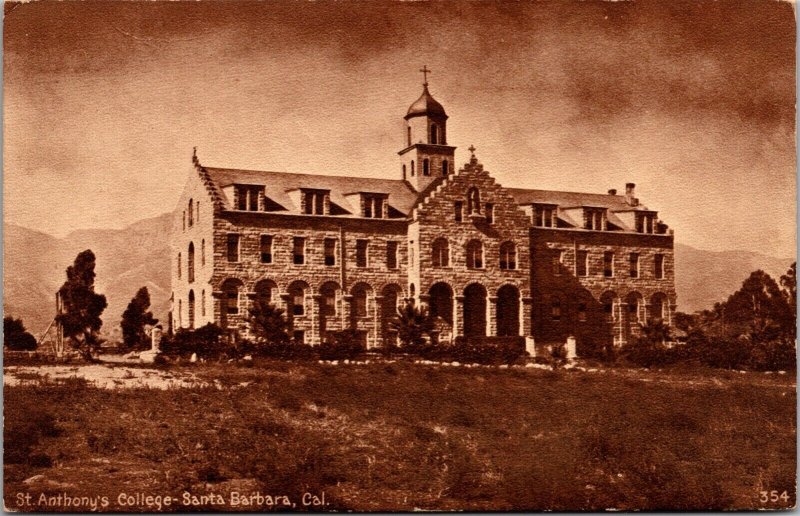 Postcard St. Anthony's College in Santa Barbara, California